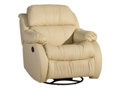Armchair Real Swivel Beige Seat TV Lounge Club Single Chair Furniture Upholstery new